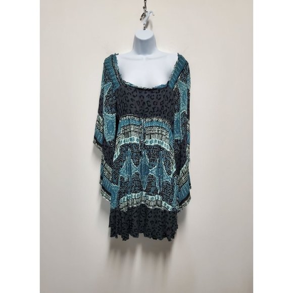 Free People Heart of Gold Mini Dress S charcoal combo - Picture 2 of 10